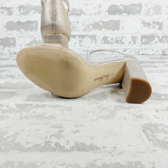 New Sam Edelman Yaro Gold Ankle Strap High Heel Sandal T496 - Picture 8 of 12